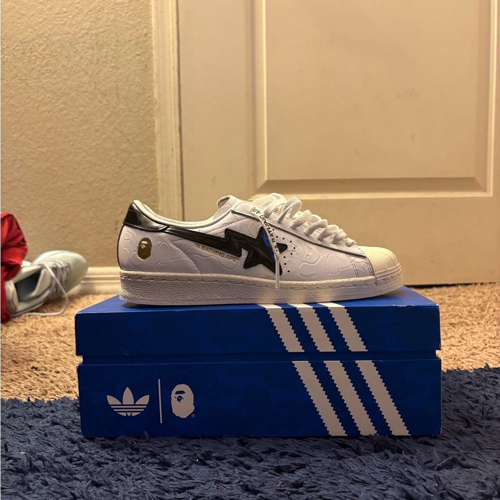 Bape x adidas superstars white and black TEXT BEFORE PURCHASE OR I WILL REFUND